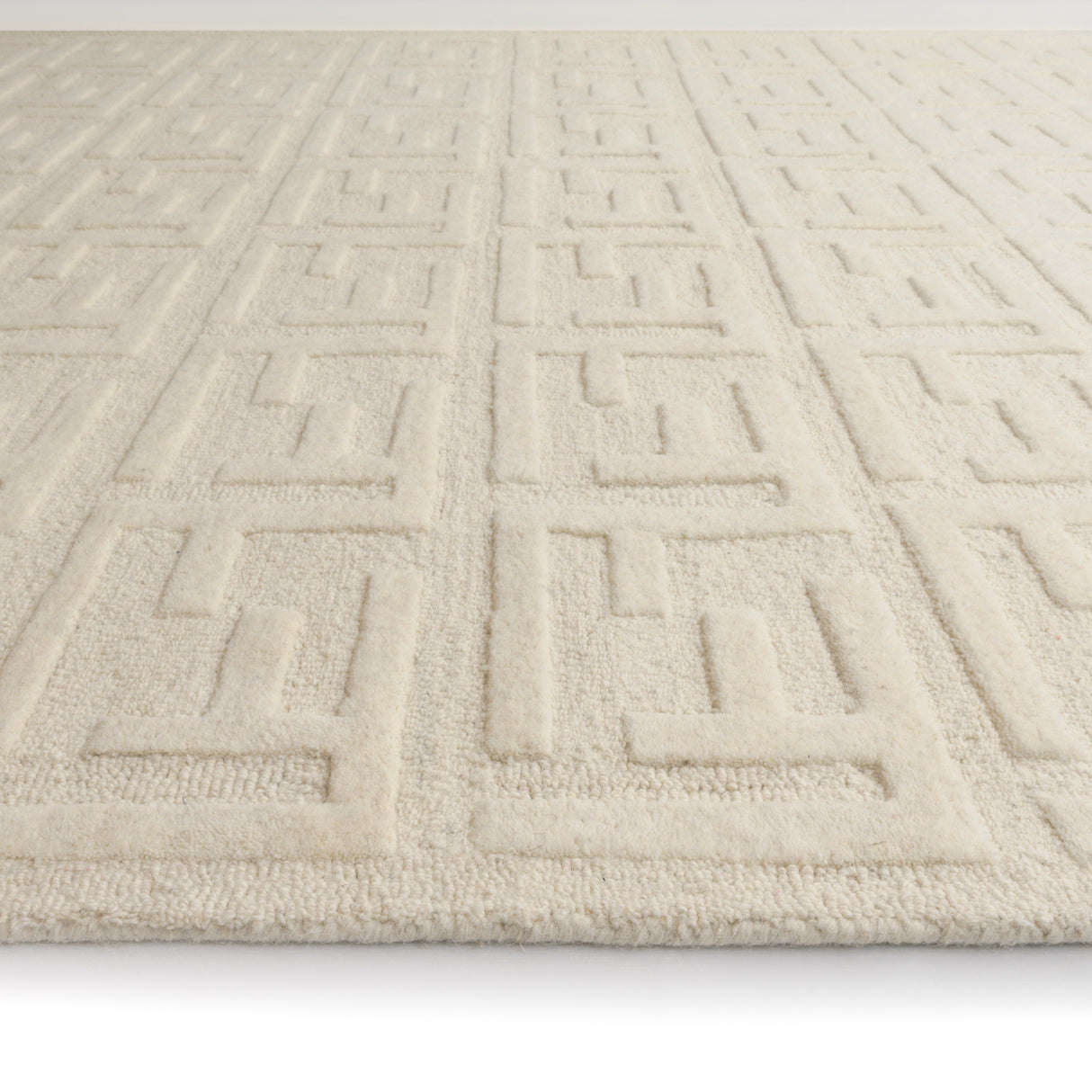 Fabien Handtufted Wool Cream Monogram
