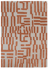 Fabien Handtufted Polyester Wool Rust Maze