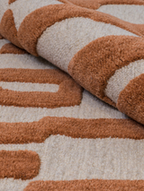 Fabien Handtufted Polyester Wool Rust Maze