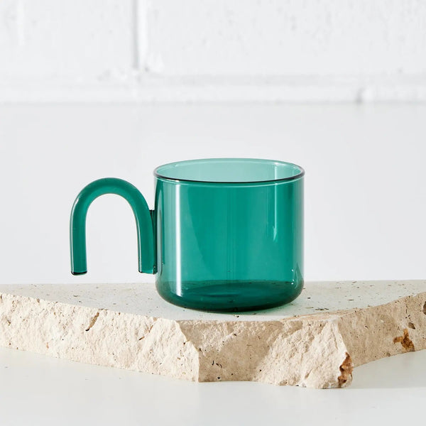 Glass Coffe Mug Blue KAILE