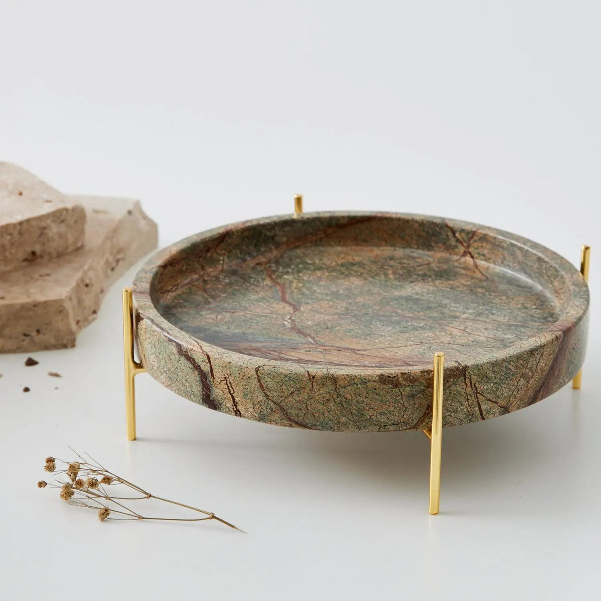 Marble Tray 25x8cm Green/Gold COAST