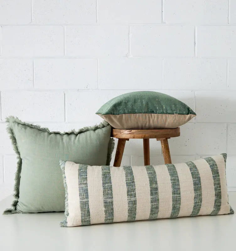 Albina Cushion 35x90cm Ivory/Green CELADON