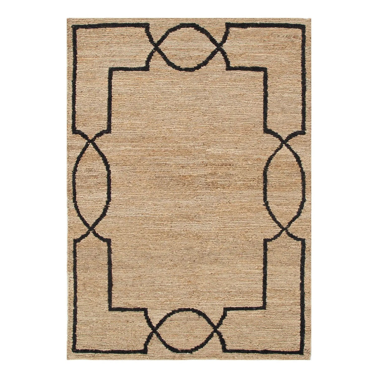 Huntly Natural Black Jute Rug DREAMHOME