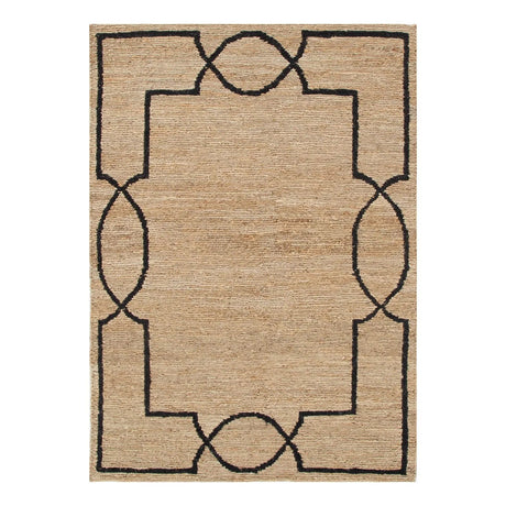 Huntly Natural Black Jute Rug DREAMHOME