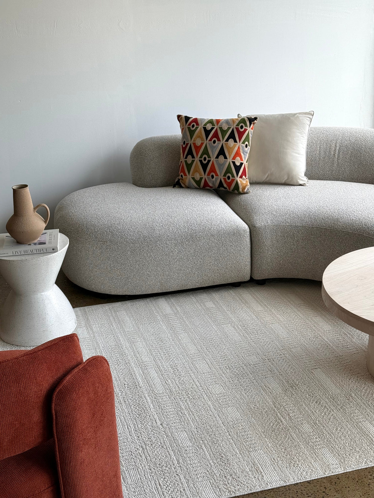 Nyla Mesh Cream Beige Rug - Hv22B