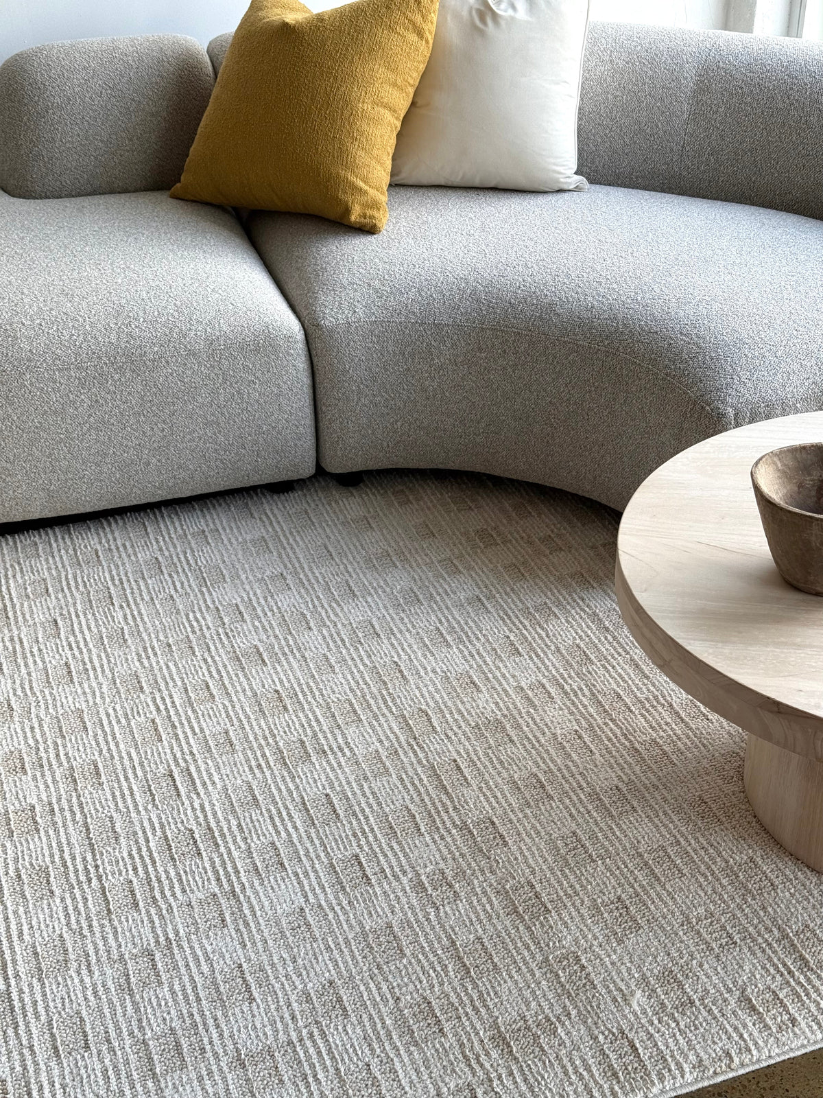 Luna Grid Beige Rug - HP69A