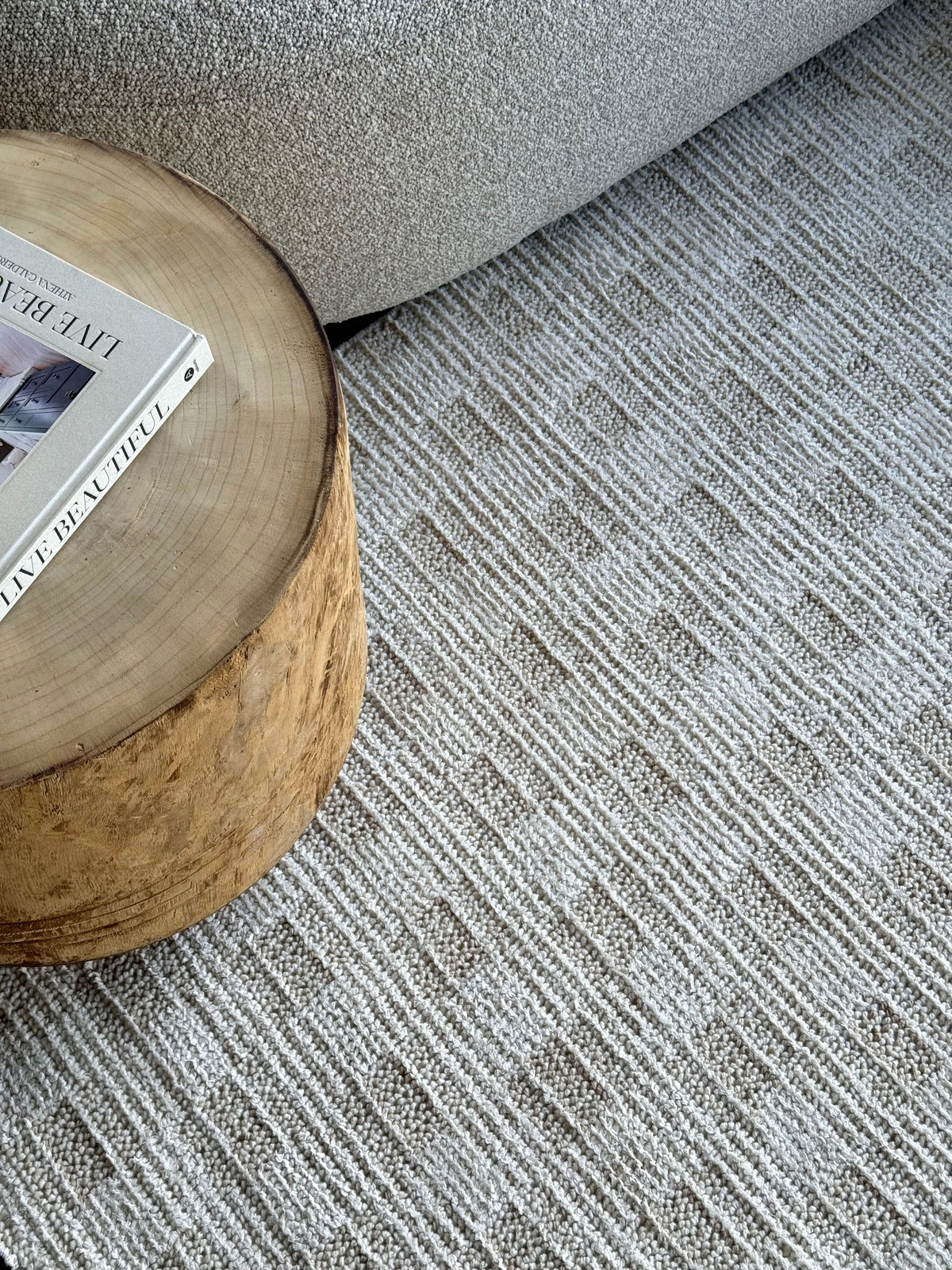 Luna Grid Beige Rug - HP69A