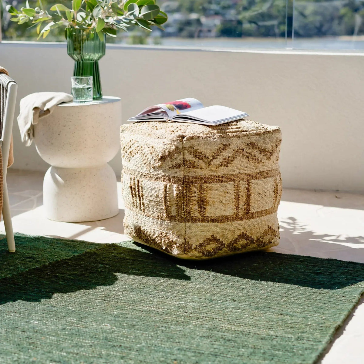 Jute Pouffe Natural CELADON