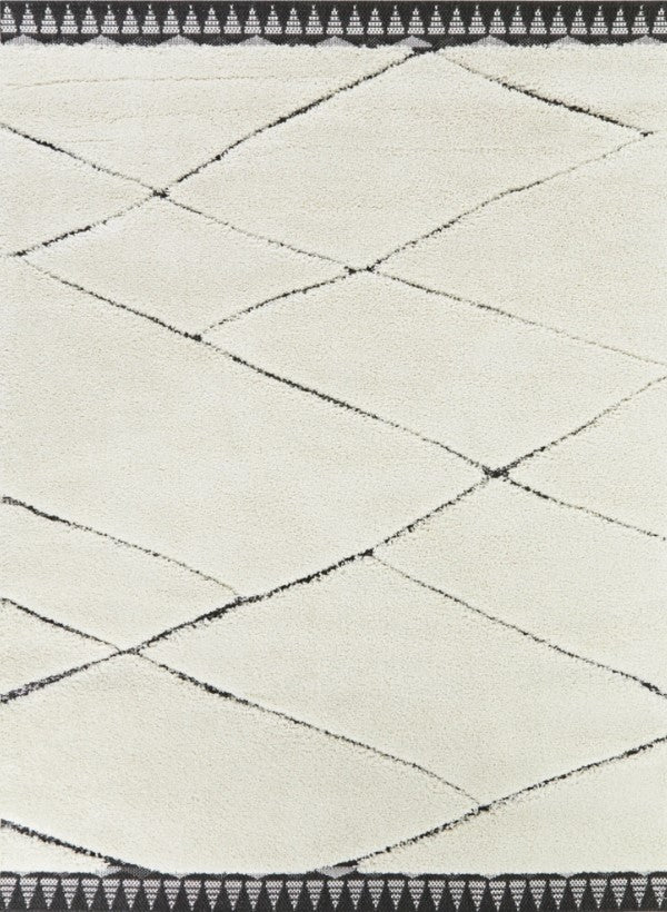 Liege Moroccan Cream Black Rug