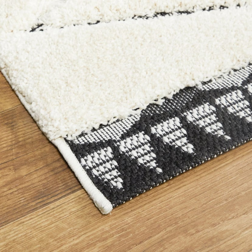 Liege Moroccan Cream Black Rug