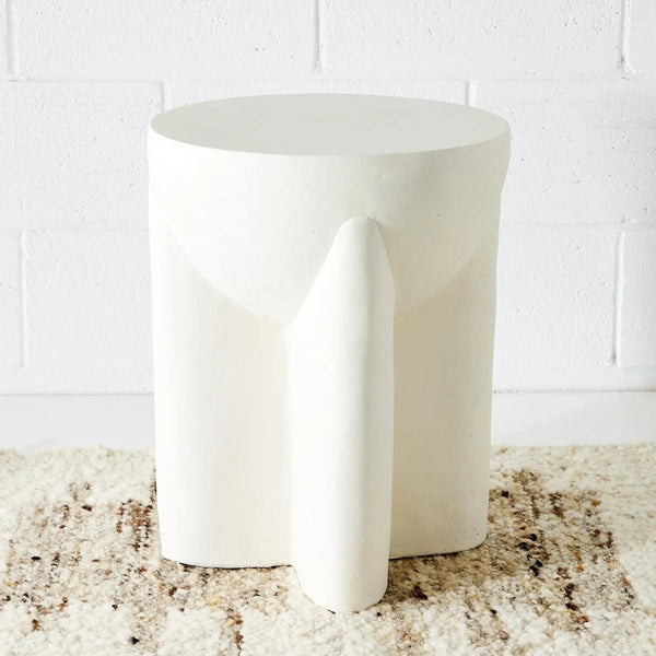 Magnesium Oxide Abstract Side Table Off White KAILE