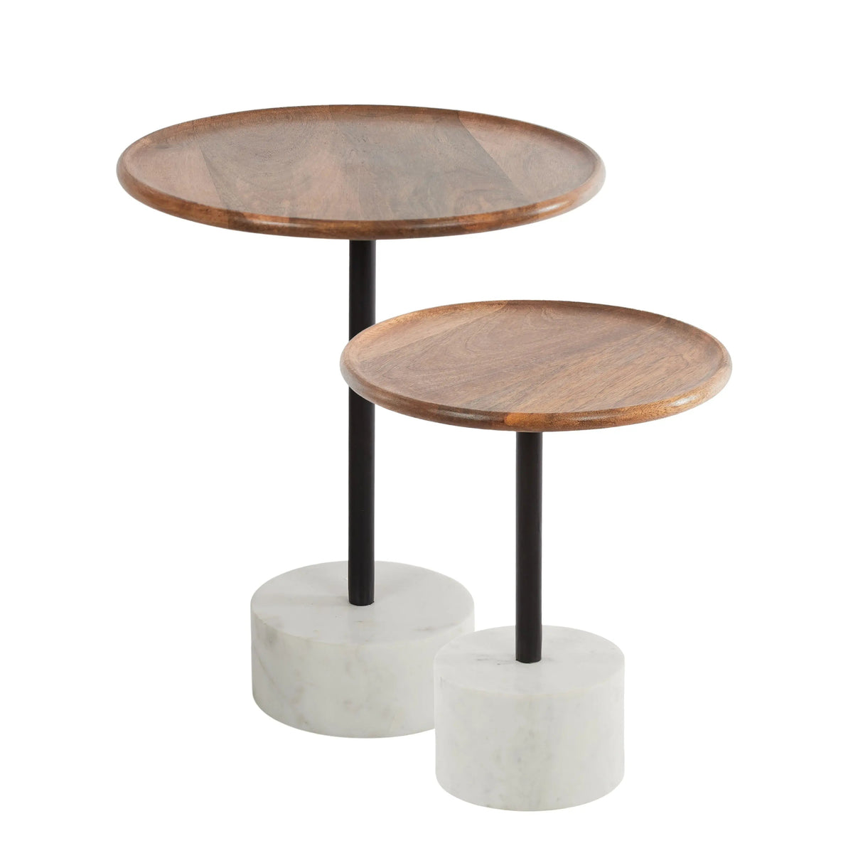 Felix S/2 Wood/Marble Table 38x45cm Nat COAST