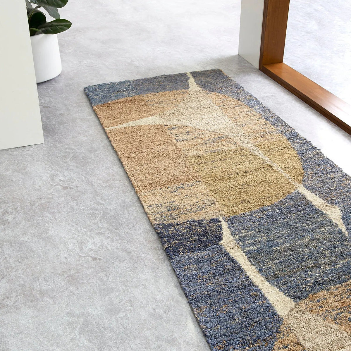 Melba Designer Jute Rug Blue DecoRug