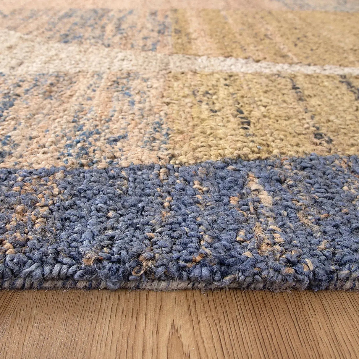 Melba Handmade Designer Jute Rug Blue BRAVEN