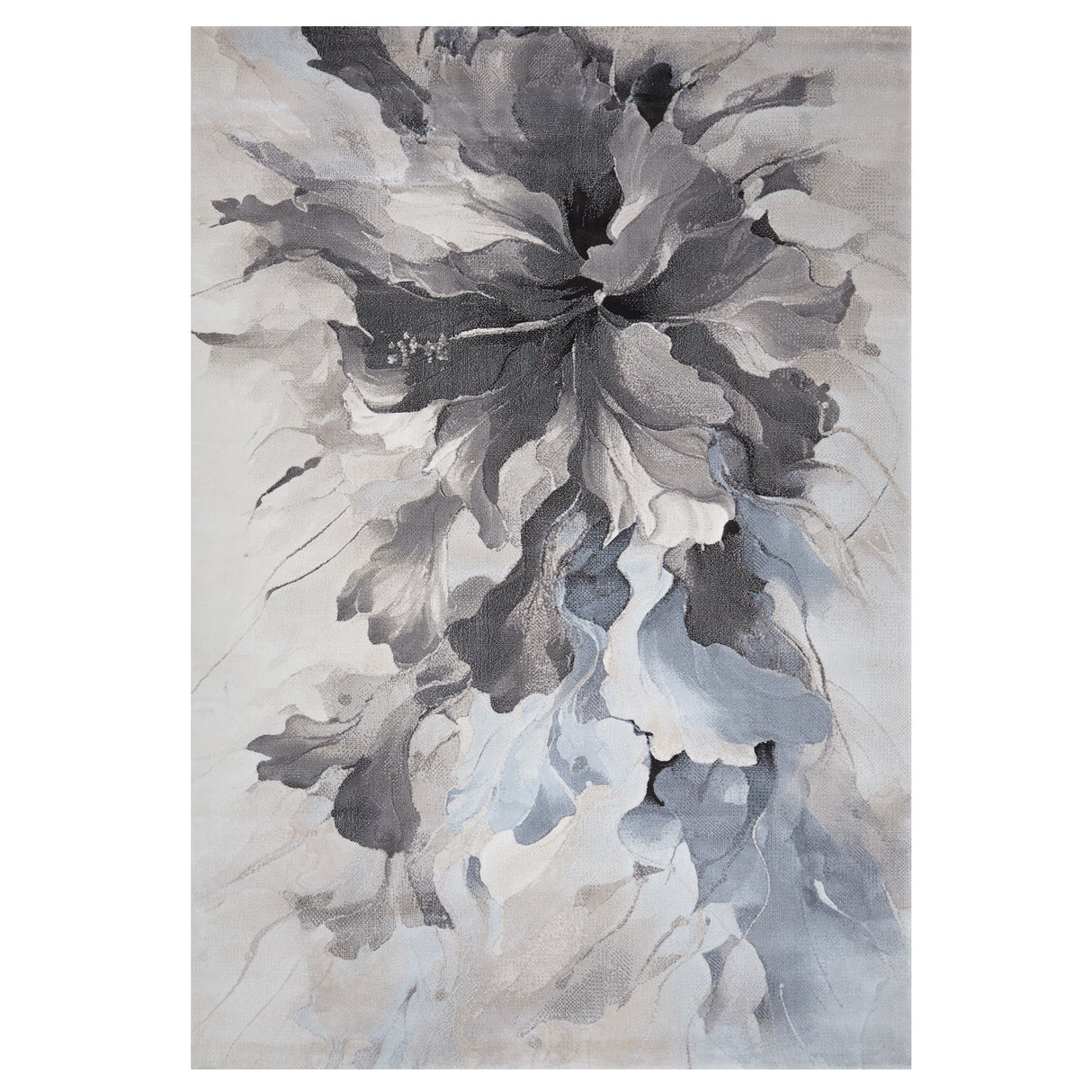 Milas Rug Marble Bloom Design in Grey & Beige DecoRug