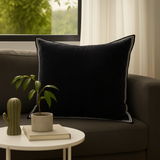 Nora Velvet/Linen Cushion 50X50Cm Black