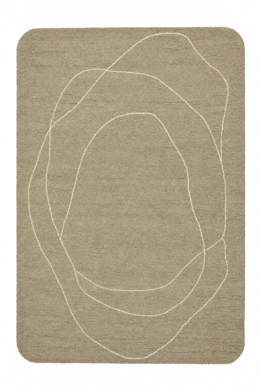 Palemo Polyester&Wool Handtufted Orbit Beig