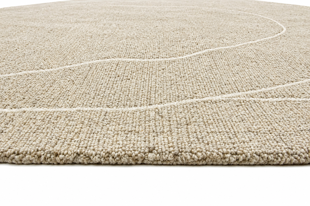 Palemo Polyester&Wool Handtufted Orbit Beig