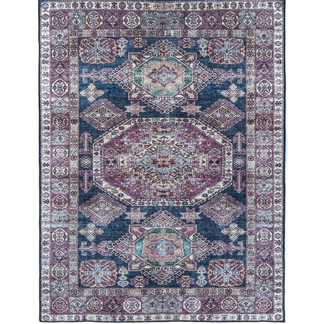 Rajah Navy and Purple Vintage Rug DecoRug