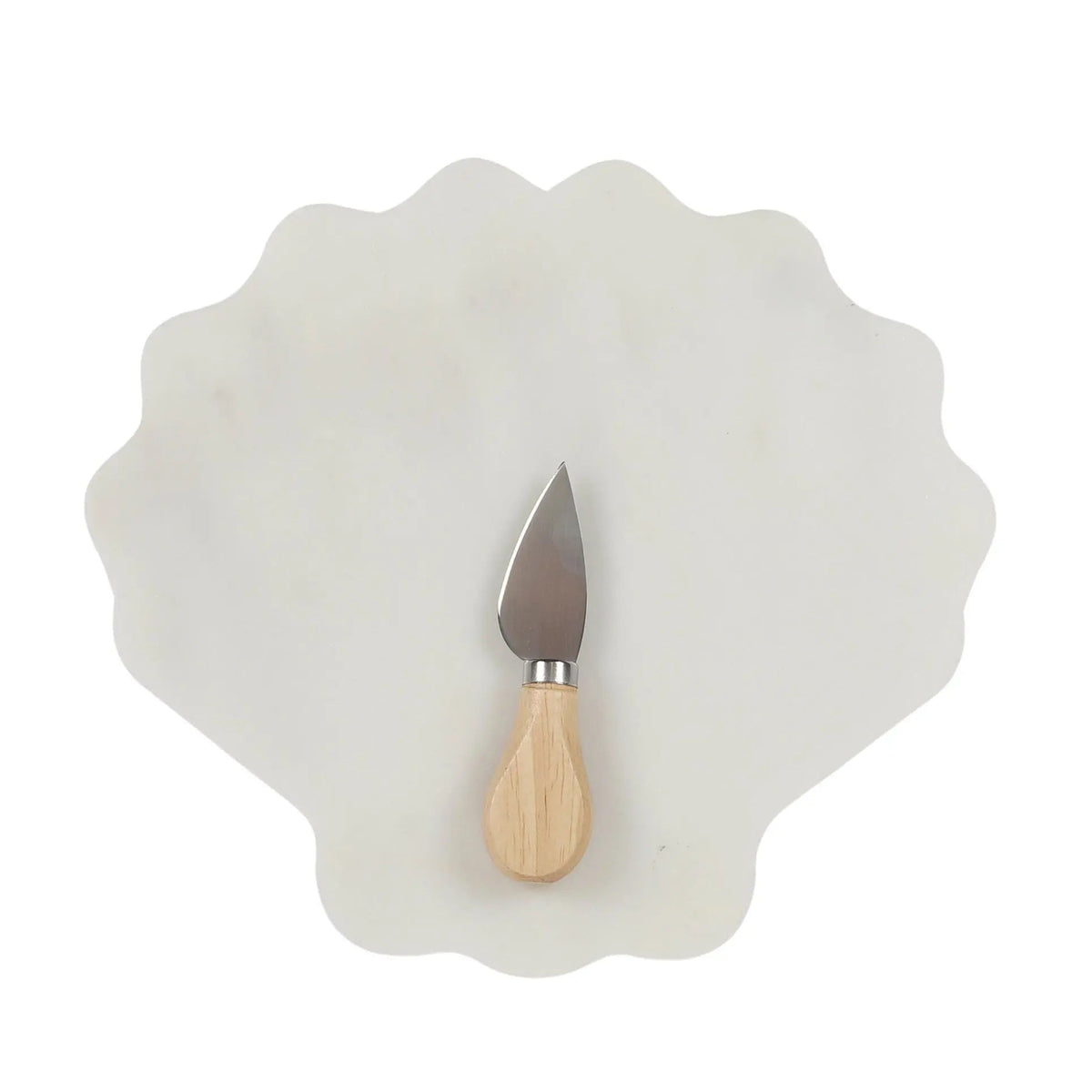 SHELL SHAPE MARBLE BOARD WKNIFE 25X23CM# COAST