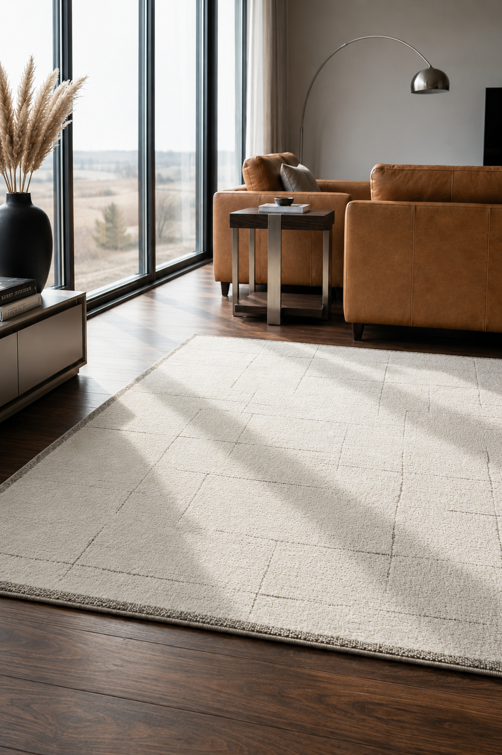 Leo Grid 02308 Cream