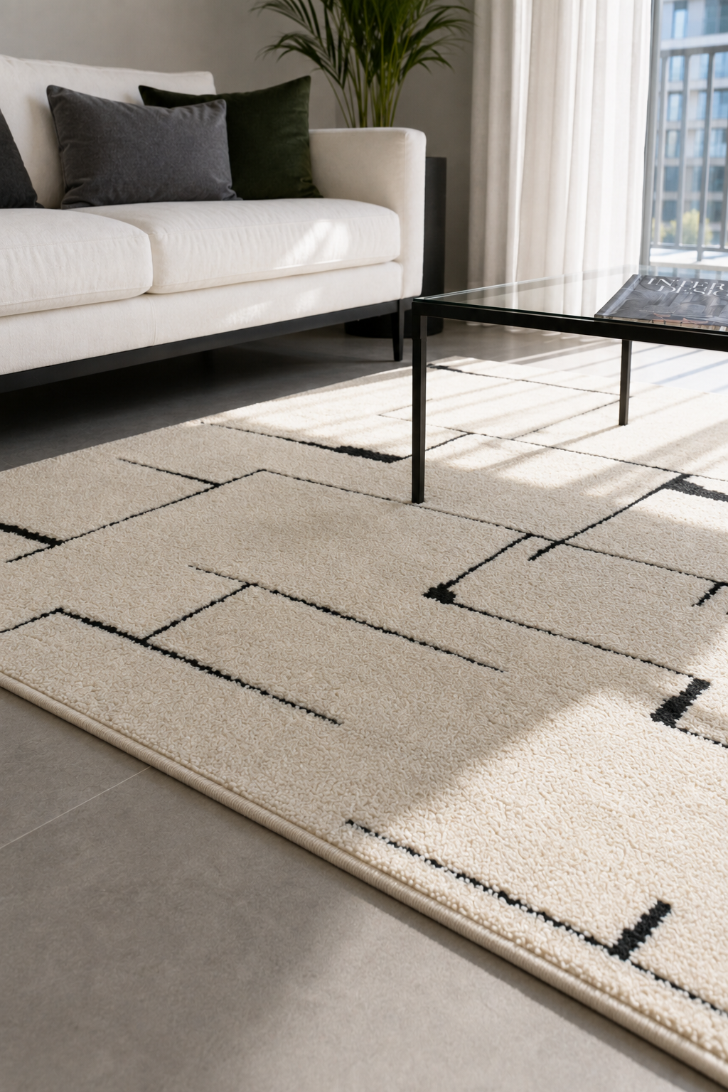 Leo Abstract Line 02309 Cream