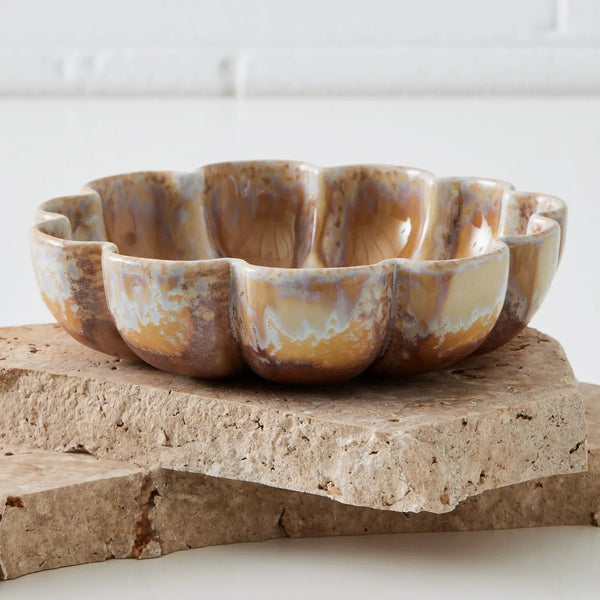 Scalloped Ceramic Bowl Natural COAST