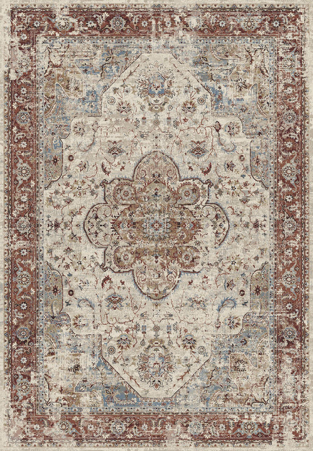 Unique Rust Cream Rug