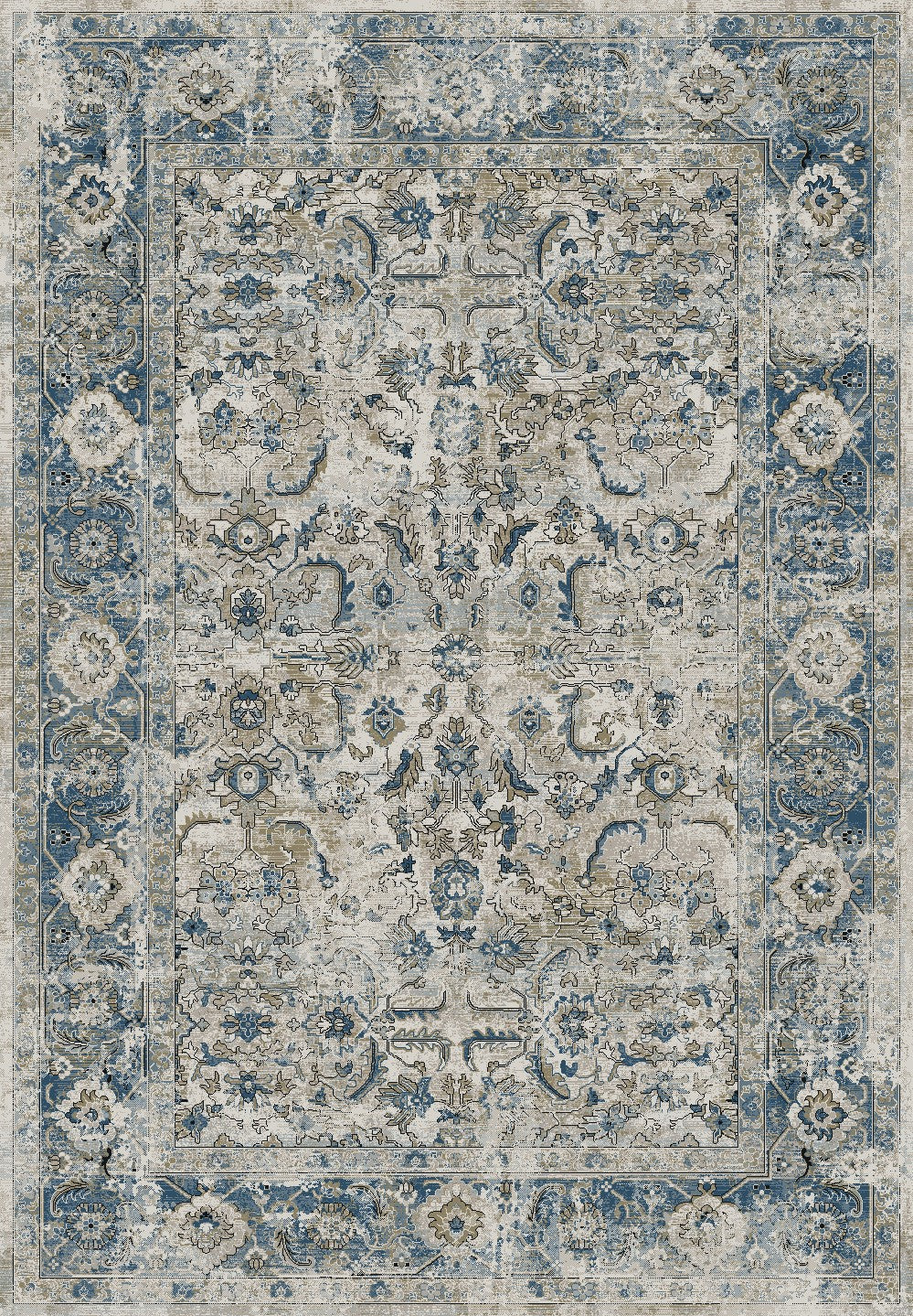 Unique Blue Bone Rug