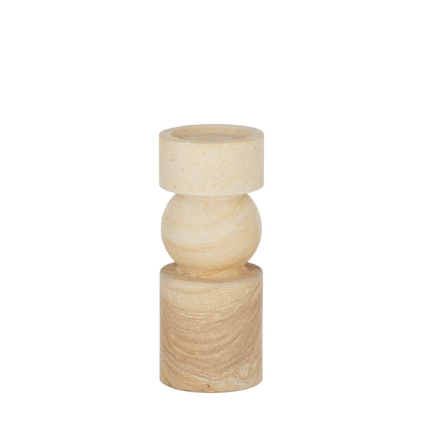 Uma Sandstone Candleholder 9x9x23cm Tan COAST