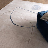 Vale Abstract Ivory Blue Rug BADE