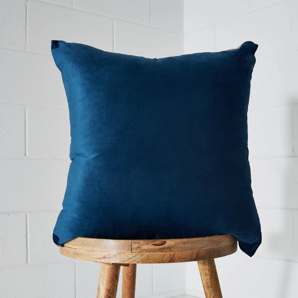 Velvet Feather Cushion Blue KAILE