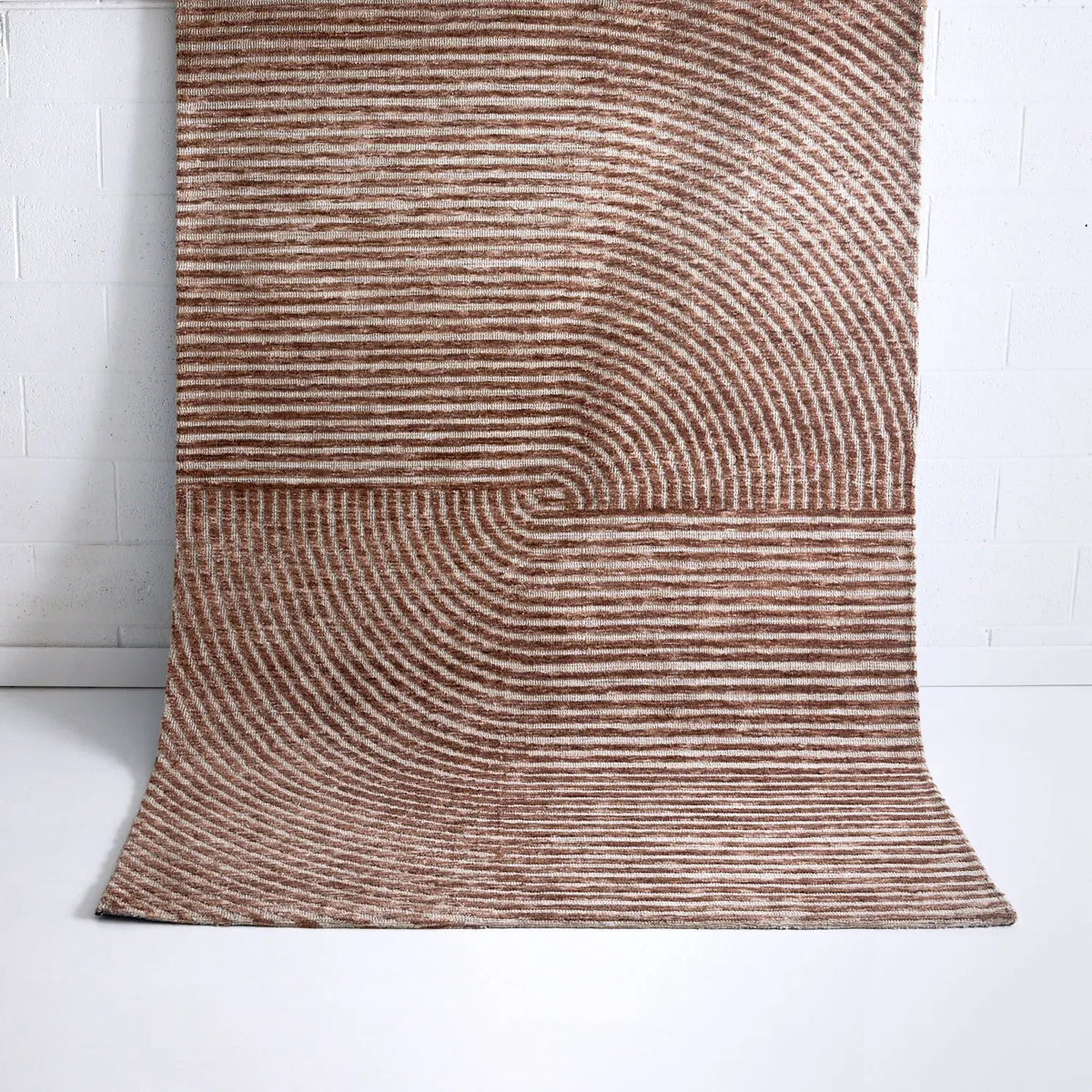 Vista Abstract Zen Floor Rug Rust DREAMHOME