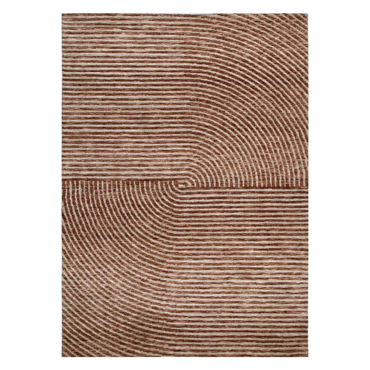 Vista Abstract Zen Floor Rug Rust DREAMHOME