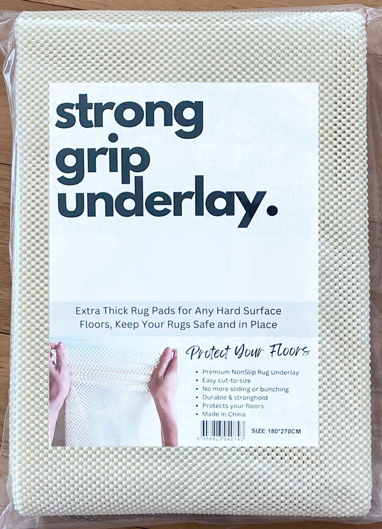 Anti Slip Rug Pad, White Pvc, Hard Flooring