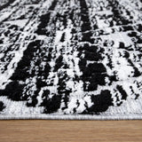 Zellige Diamond Patterned Black White Rug DecoRug
