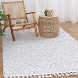 Zellige Plain White Grey Rug DecoRug