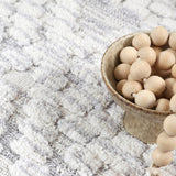 Zellige Plain White Grey Rug DecoRug