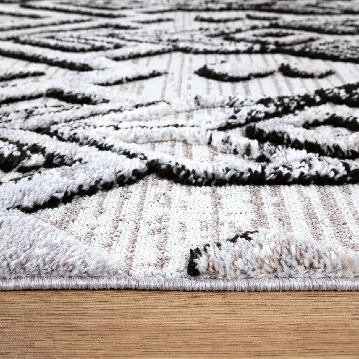 Zellige Tribal White Grey Multi Rug DecoRug