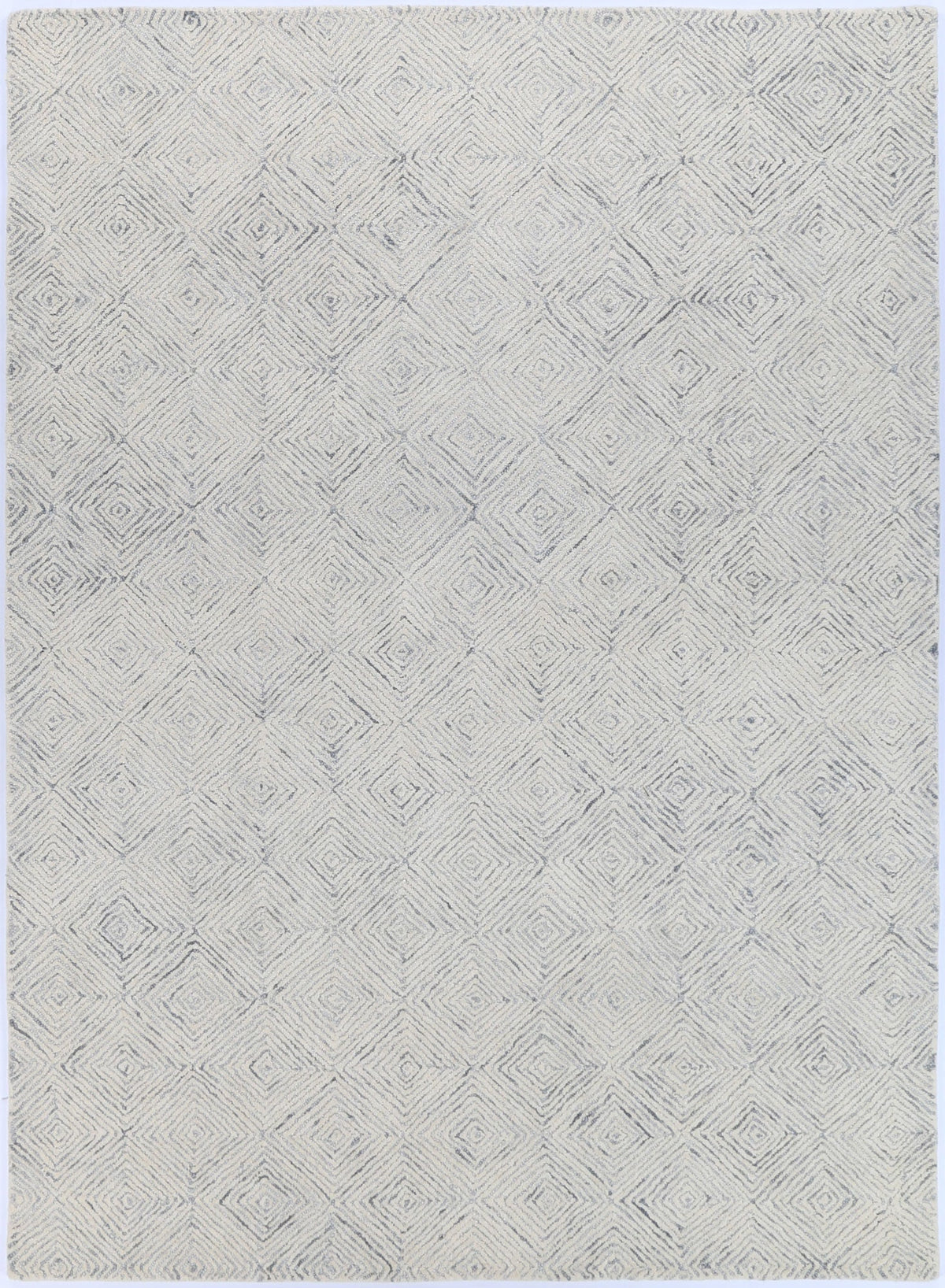 Posy Diamond 05A Grey Wool Rug