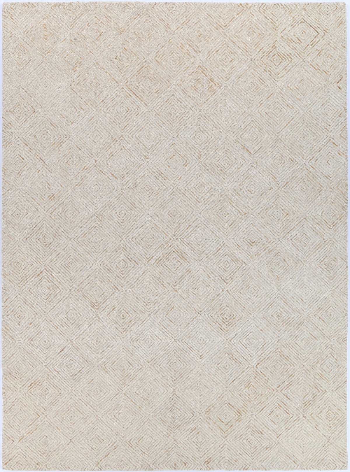 Posy Diamond 05B Beige Wool Rug