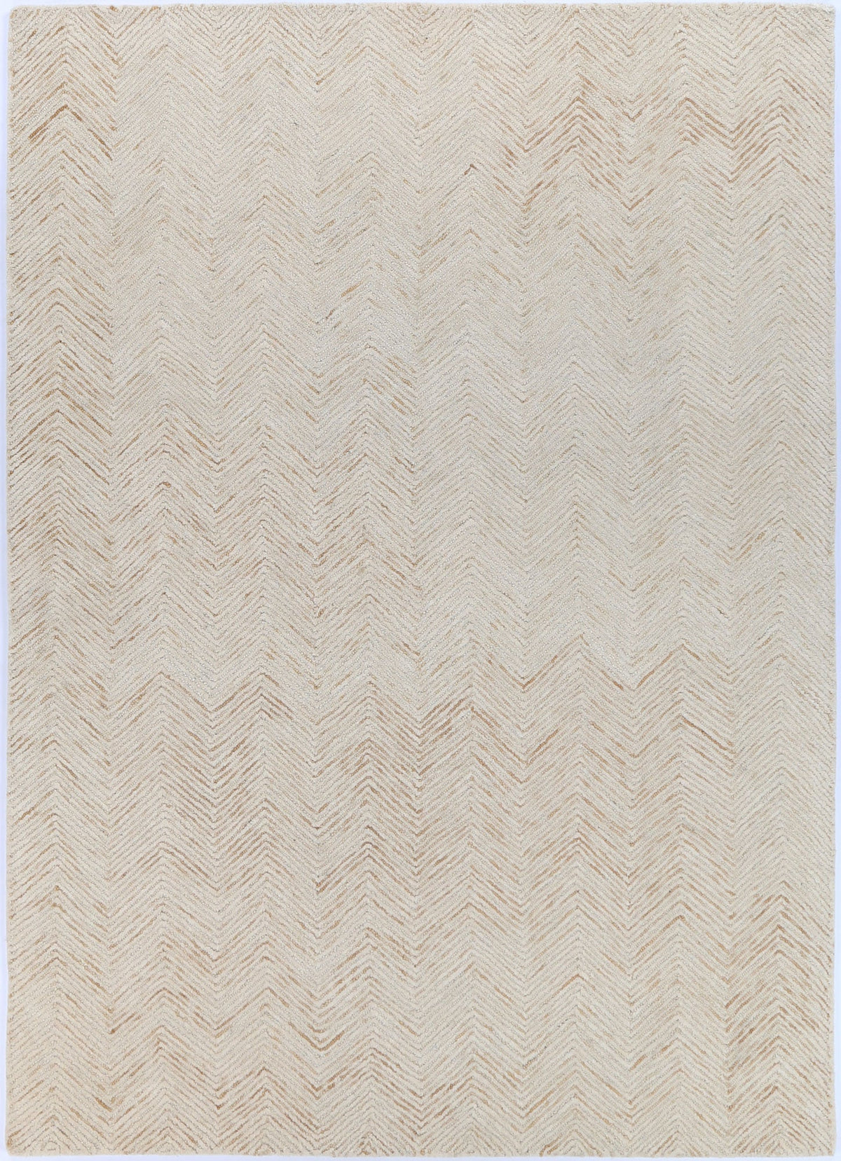 Posy Chevron 11C Beige Wool Rug