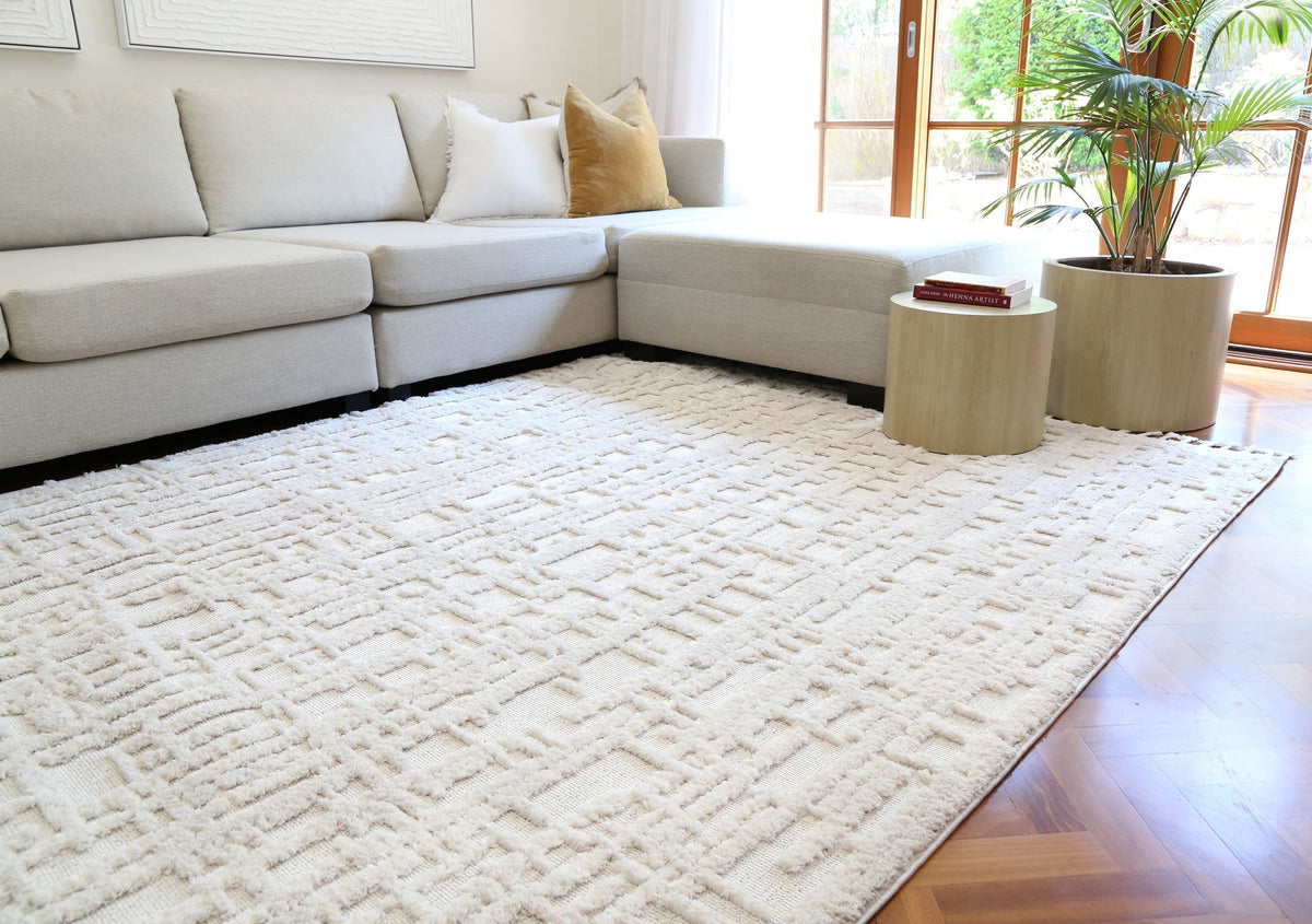 Bilbao Kubra Contemporary Ivory Rug