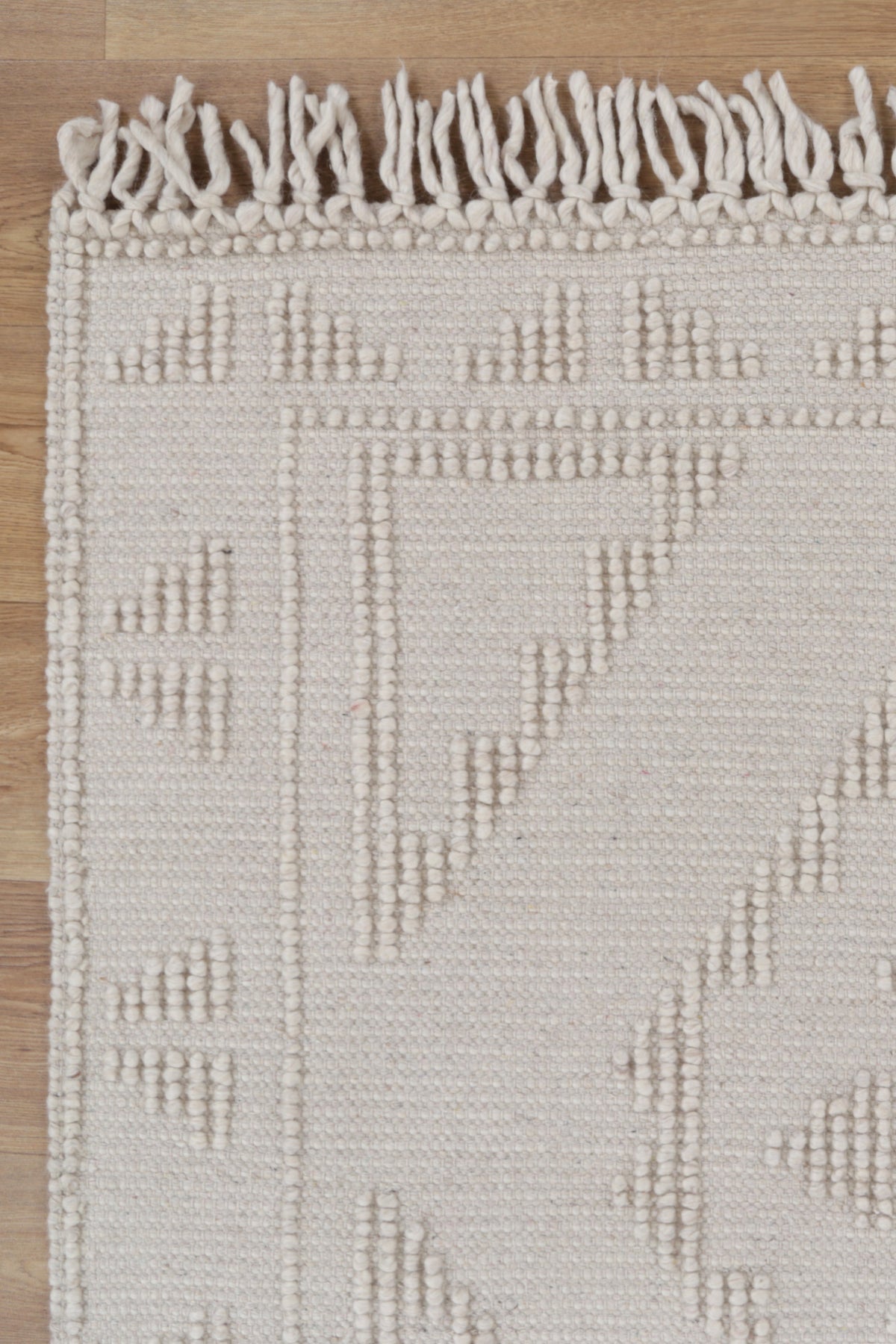 Diego Ornamental Beige Wool Rug