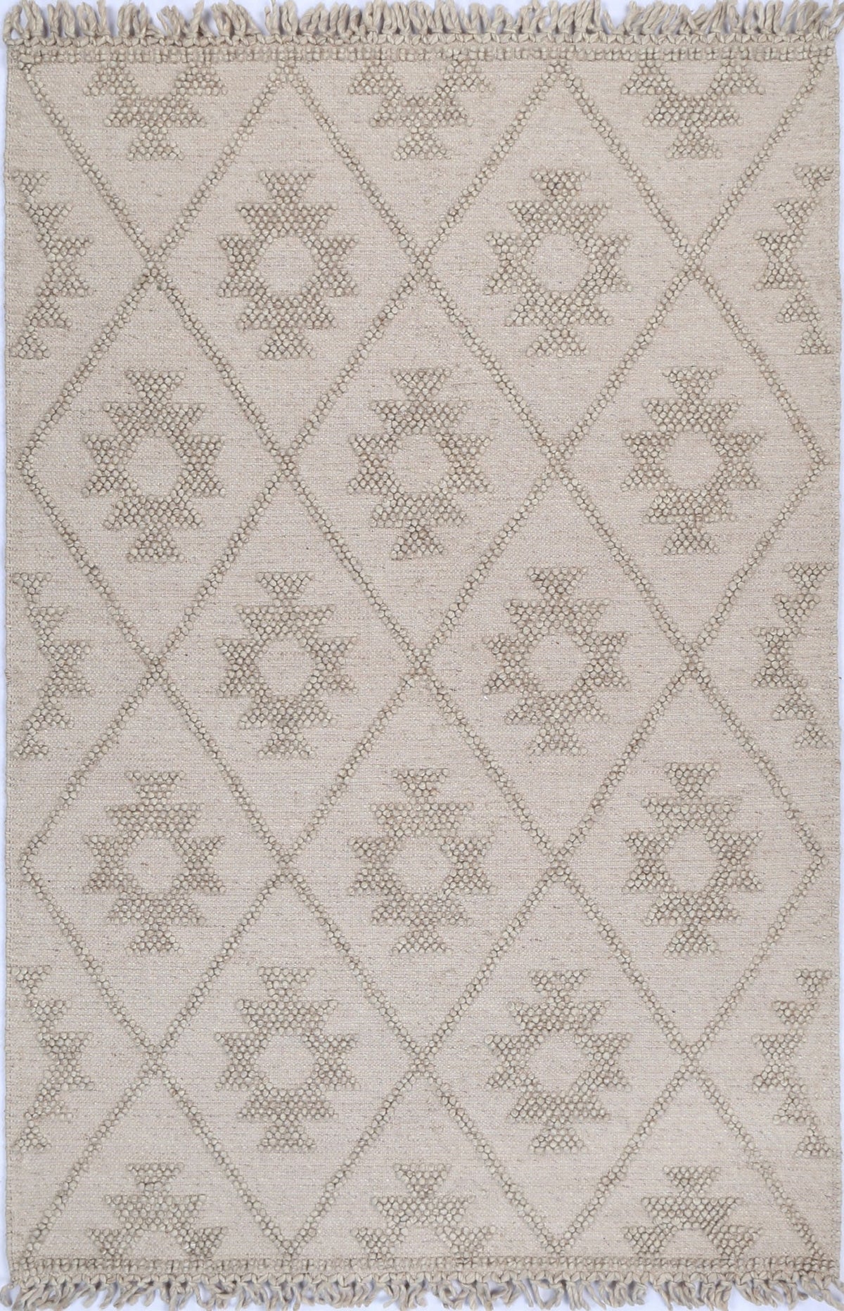 Diego Geometric Brown Wool Rug