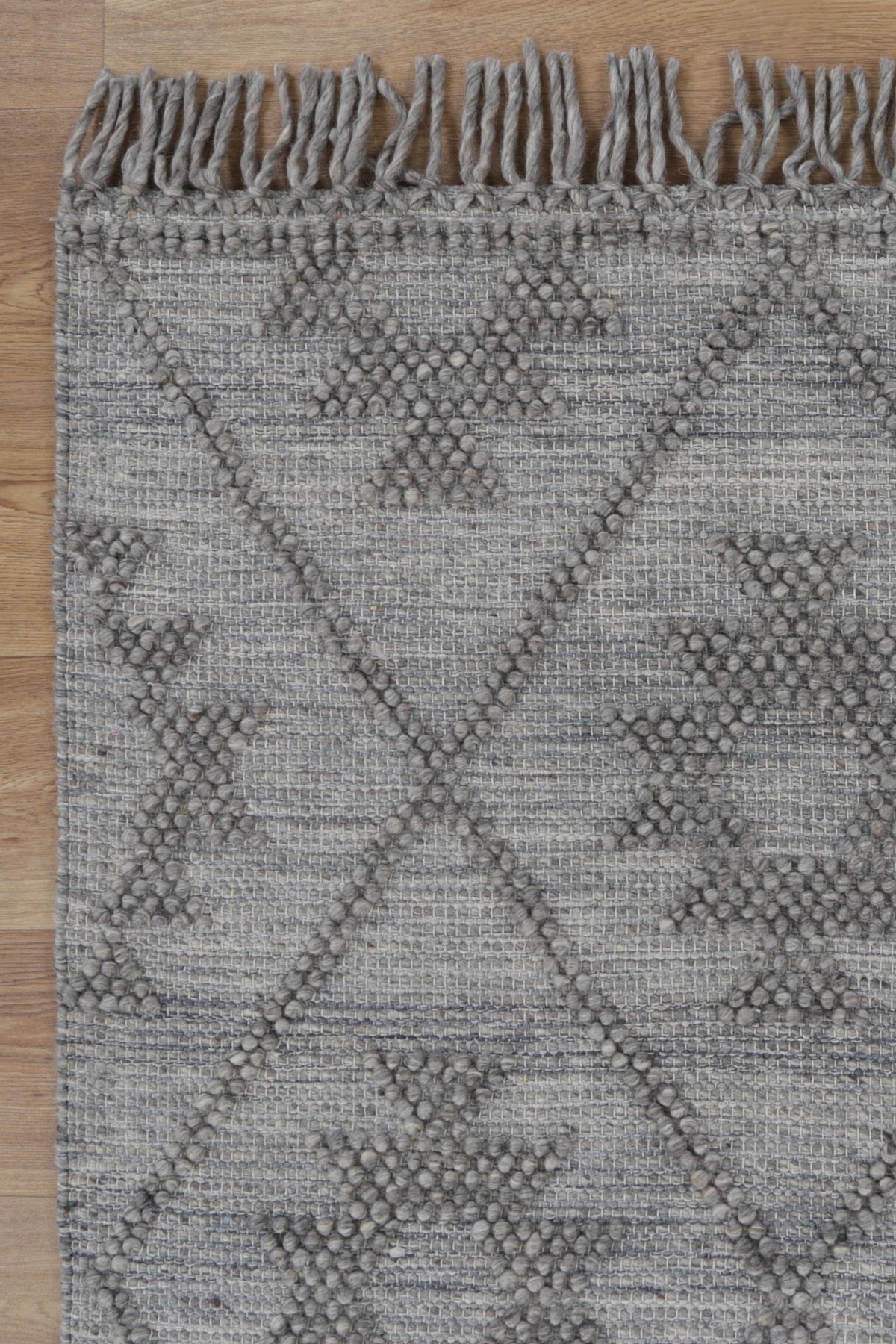 Diego Geometric Grey Multi Wool Rug