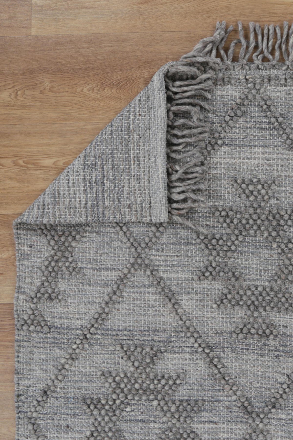 Diego Geometric Grey Multi Wool Rug