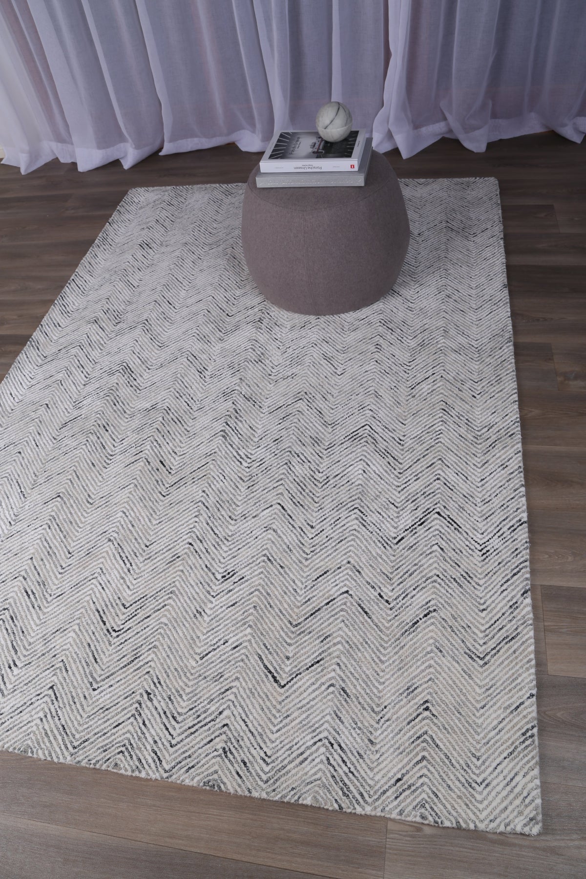 Astrid Herringbone Grey Rug