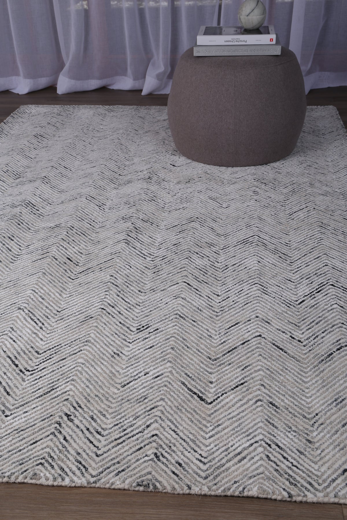 Astrid Herringbone Grey Rug