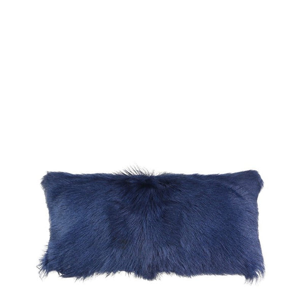 Aquila Goat Fur Cushion Navy 50cm x 25cm